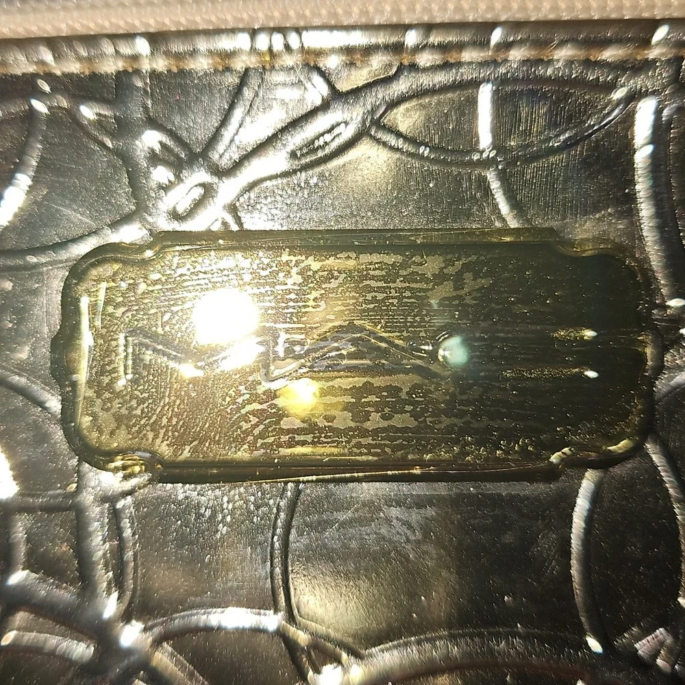 MAC New Gold Cosmetic Bag with Circle Pattern
